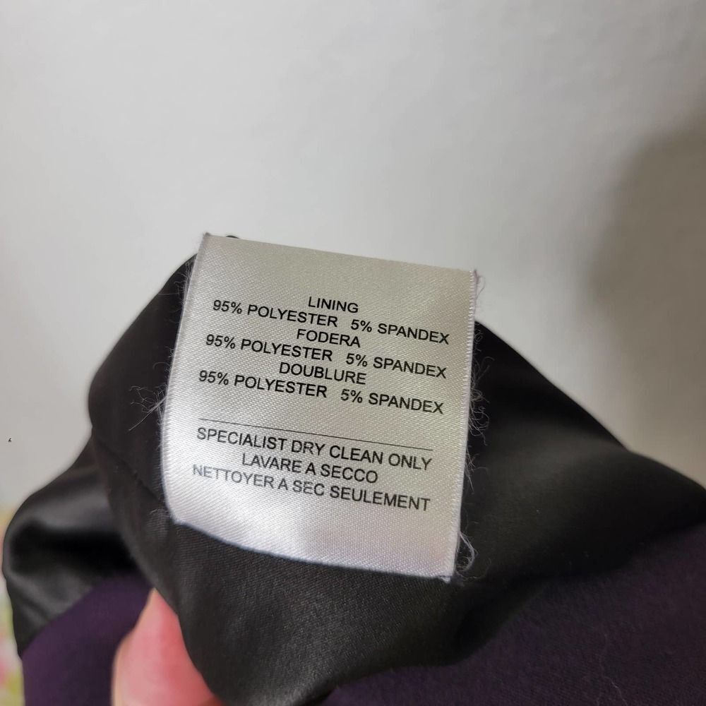 Valentina Shah Purple Straight Pencil Black Faux Leather Side Slit Skirt Size 6 - Picture 8 of 9